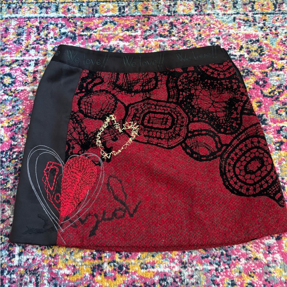 Desigual Red Winter Skirt